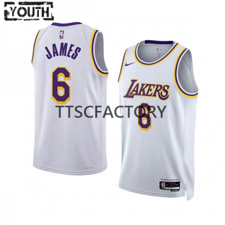 Maillot Basket Los Angeles Lakers LeBron James 6 Nike 2022-23 Association Edition Blanc Swingman - Enfant